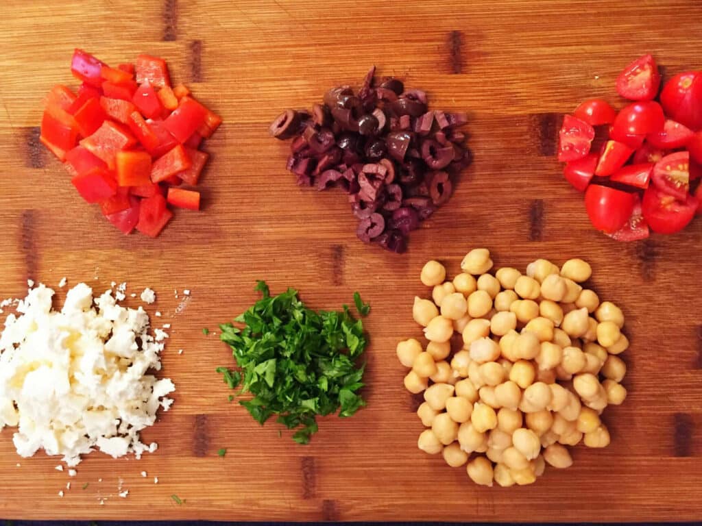 Mediterrnean Salad Components